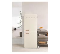 FRIDGE RETRO COMBI - Réfrigérateur Combiné De Style Rétro 401L Blanc Cassé