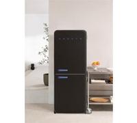 Réfrigérateur combiné de style rétro 401L - FRIDGE RETRO COMBI noir poignée bleu Bleu G