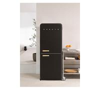 Réfrigérateur combiné de style rétro 401L - FRIDGE RETRO COMBI noir poignée bois