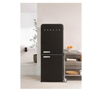 CREATE / RETRO FRIDGE COMBI 185 MARBLE/Réfrigérateur combiné noir avec poignée effet marbre et congélateur 401L / 190W, système No Frost, 3 étagères, 2 tiroirs, 70x65x185 cm