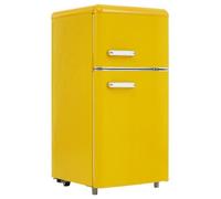 Réfrigérateur combiné de style rétro - LANGTU - Volume total 72L - 2portes - congélation 21L - éclairage LED - 45x44x91cm -Jaune