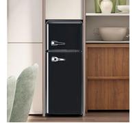 Réfrigérateur Combiné Double Porte Vintage 92L Frigo d'Appoint Compact 105cm avec Congélateur 28L Silencieux