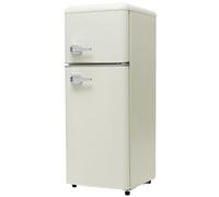 Réfrigérateur Combiné Réfrigérateur-Congélateur Rétro, 105,5 Cm, Volume Total 92 Litres, Volume Congélateur 28 L, 116 Kwh/An, éclairage Intérieur LED, Mini Réfrigérateur,White