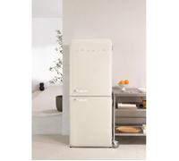 Réfrigérateur combiné de style rétro 401L - FRIDGE RETRO COMBI blanc cassé poignée Marbre Beige G