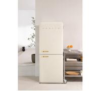 CREATE Réfrigérateur combiné FRIDGE RETRO COMBI 401L – Blanc cassé, poignée dorée, No Frost