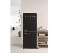 CREATE Réfrigérateur combiné Retro Fridge Combi 185 SAND – 401 L, noir, poignée sable, No Frost