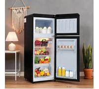 Réfrigérateur compact 92 litres - Congélateur supérieur - Design rétro - 105,5 cm - Noir mat