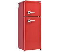 Réfrigérateur-Congélateur, Combiné Réfrigérateur-Congélateur, Double Porte De 92 l, Avec Congélateur De 28 l, 45 db, LED, Clayettes En Verre, Bac à Légumes, Balconnets, 116 kwh/An,Red