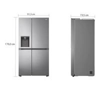 Réfrigérateur-congélateur LG GSLV81PZLE - côte à côte avec distributeur d'eau, distributeur de glaçons - WiFi - 91.3x73.5x179 cm (lxpxh) - 635 litres - classe E