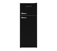 Réfrigérateur-congélateur rétro Respekta/noir / 145 x 54 x 57 cm / 213 L/congélation rapide/Less Frost/éclairage LED / KS144VS-10