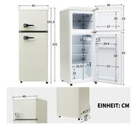 Réfrigérateur-congélateur rétro - RNCYN - 105,5x41 cm - 92 L - 28 L congélateur 116 kWh/an - LED