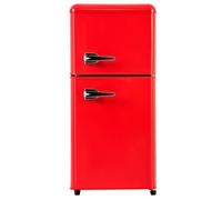 Réfrigérateur-congélateur rétro , volume total de 60 litres, 7 réglages de température，rouge efficacité énergétique E]