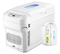 Réfrigérateur de Voiture 35L Avec Roues et Poignée, Mini-réfrigérateur Automatique 12V/24V/220V pour Glacière de Camping et étui Chauffant pour Voiture, Camion, Camping-car, Bateau, SUV, Blanc