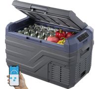Réfrigérateur de voiture VEVOR, réfrigérateur de voiture 12 volts, congélateur portable 30 litres à zone unique avec lumière intégrée, -20 °C à 20 °C, 12/24 V DC et 100-240 V AC-refroidisseur à compre