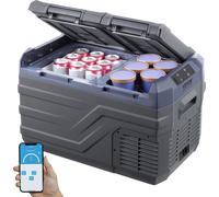 Réfrigérateur de voiture VEVOR, réfrigérateur de voiture 12 volts, congélateur portable de 25 litres à deux zones, plage réglable de -4℉ à 68℉, 12/24 V CC et 100-240 V CA-refroidisseur à compresseur p