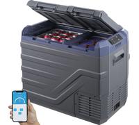 Réfrigérateur de voiture VEVOR, réfrigérateur de voiture 12 volts, congélateur portable de 40 litres avec deux zones, plage réglable de -20 °C à 20 °C, 12/24 V courant continu et 100-240 V courant alt