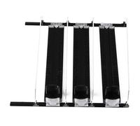 Réfrigérateur Dispensateur auto-poussant Soda peut le distributeur Largeur Organisateur de boissons réglables pour le réfrigérateur ABS noir 38 x 38 x 8cm (3pcs)