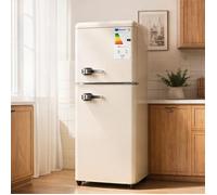 Réfrigérateur double porte 112 L blanc cassé - volume 72 L + 40 L, réglable 7 niveaux, LED