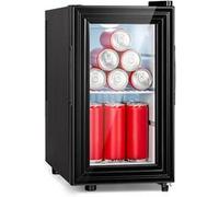 Klarstein Réfrigérateur Brooklyn 23 Slim – LED, clayette en plastique, porte vitrée – Noir