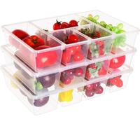 Réfrigérateur Organizer Set 3 pièces Récipients transparents 38 x 24,5 cm
