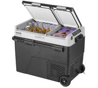 Réfrigérateur portable 58L à compression, double zone -20~20°C, roulettes, 12/24V, voiture/camping/bateau/maison