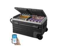 VEVOR Réfrigérateur Portable à Compression 115 L, Mini Frigo de Voiture 12 V, Glacière à Double Zone -20 °C à 20 °C, avec Roues et Poignée, Congélateur Portable pour Camion Bateau Maison Camping