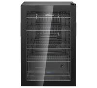 Bomann, Réfrigérateur pour Boissons 115L Noir KSG7290-Noir, Éclairage LED, Contrôle de Température +3°C à +18°C, 4 Étagères Câblées, avec Porte Double Vitrage, Idéal pour Sodas et Bières