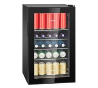 Bomann, Réfrigérateur pour Boissons 63L Noir KSG7287-Noir, Éclairage LED, Contrôle Température +3°C à +10°C, 4 Étagères Chromées, Porte Double Vitrage, Pieds Réglables, Design Élégant et Fonctionnel