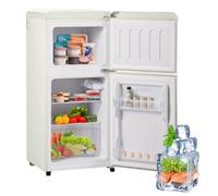 Réfrigérateur Rétro 60 L, Mini-Réfrigérateur Avec Congélateur, Combiné Réfrigérateur-Congélateur, Compartiment Congélateur 22 L, Compartiment Réfrigérateur 38 L, 102 Kwh/An,White