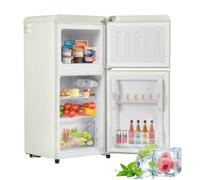 Réfrigérateur rétro 60 L - Mini réfrigérateur volume congélateur 22 L avec 2 porte - 46 dB - éclairage LED - Classe F - Blanc