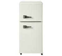 Réfrigérateur rétro à double porte EDENDIRECT,volume total 60 l,compartiment congélateur 22 l,7 réglages de température,blanc