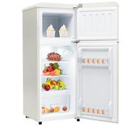 Réfrigérateur rétro, combiné réfrigérateur-congélateur, deux portes, 92 litres de volume total, avec congélateur de 28 litres. Consommation : 116 kWh/an, -27 °C ~ 13 °C,White