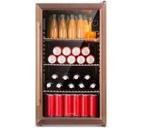 KLARSTEIN Mini Frigo de Chambre de 80L pour Boissons et Bieres, Frigo XXL Silencieux, Mini Bar Intérieur/Ext, Petit Refrigérateur Camping, Stockage de Vins et Boisssons, Étagères Amovibles, 3-10°C