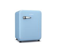 KLARSTEIN Audrey Evo 68L Mini Frigo - Rétro, Silencieux 40 dB, Thermostat Mécanique, Porte Réversible, LED, Petit Frigo de Chambre, Bureau, Bleu