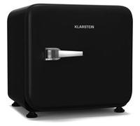 KLARSTEIN Audrey Evo 43L Mini Frigo - Design Rétro, Silencieux 40 dB, Thermostat Réglable, Porte Réversible, Petit Frigo de Chambre, Bureau, Noir