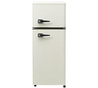 Réfrigérateurs standard, réfrigérateur-congélateur rétro 105,5 cm de haut 41 cm de large 2 portes Volume total de 92 litres avec volume de congélation de 28 litres 181 kWh par an,White