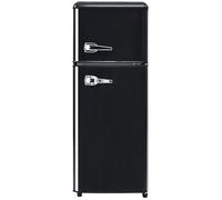 Réfrigérateurs standard, réfrigérateur-congélateur rétro 105,5 cm de haut 41 cm de large 2 portes Volume total de 92 litres avec volume de congélation de 28 litres 181 kWh par an,Black