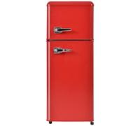 Réfrigérateurs standard, réfrigérateur-congélateur rétro 105,5 cm de haut 41 cm de large 2 portes Volume total de 92 litres avec volume de congélation de 28 litres 181 kWh par an,Red