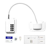 Refrigerator Lock, Heavy Duty Child Safety Latch with Adhesive Backing, 2.68x1.81x0.39 Inches Multi Use Locking System for Cabinets, Drawers, Ovens, Sliding Doors, Furniture, window