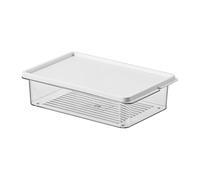 Refrigerator Organizer Bins - Boîte de rangement transparente, Stackable | Food Container with Lid | Étui de cuisine portable pour bureau 'armoire de réfrigérateur, matériau durable PE PET pe