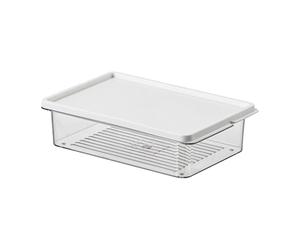 Refrigerator Organizer Bins - Boîte de rangement transparente, Stackable | Food Container with Lid | Étui de cuisine portable pour bureau 'armoire de réfrigérateur, matériau durable PE PET pe