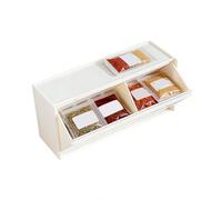 Refrigerator Organizer Magnetic - Strong Grip Storage Solution Versatile Tea Bag Box Design , Space Saving Magnet Backing + Multi Tier Compartment | High Grade Acrylic Material - For Pantry & Countert