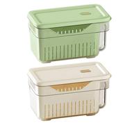 Refrigerator Produce Organizer - BPA Free Food Box Container Saver | Clear Kitchen Storage Bin Set,28.5x15.5x15.5cm/11.22x6.1x6.1 Inches | Stackable Fridge Pantry Containers | Easy Clean Des