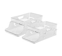Refrigerator Soda Can Organizer, Stackable Drink Dispenser Bin, Transparent Fridge Beverage Holder, Space Saving BPA Free Design, 1 Piece, for Hotel, Apartment, Restaurant, 13.78x3.15x7.68inch,