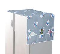 Refrigerator Top Cover, Oxford Waterproof Fridge Dust Cover, 67X26in Washer Dust Cover, Dustproof Washer Cover, The Top Fridge Dust Cover, Easy To Use, Portable for Home and Kitchen-Black Plaid