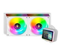 Mars Gaming ML-VISIONII240 Refroidissement Liquide AIO 500W TDP, Écran IPS 2,8" 360º, Pompe 4e Gén Opti-Chamber avec Base en Cuivre et Microcanaux, 2x Ventilateurs 120mm ARGB Infinity Mirror, Blanc