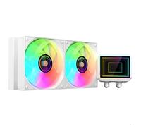 Mars Gaming ML-TWO240, Refroidissement Liquide AIO 450W TDP, 2x Ventilateur ARGB Infinity Mirror 12cm FDB, Noyau en Cuivre et Aluminium, Pompe Opti-Chamber 4ème Gén et Microcanaux, Blanc