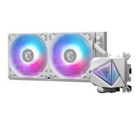 MSI MAG CORELIQUID I240 WHITE Watercooling AIO - Large plaque froide en cuivre, ARGB sur tête de bloc et ventilateurs LDB, waterblock à double chambre, radiateur Split-Flow, compatible Intel & AMD