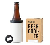 Refroidisseur à Bière Huski 2.0 | NOUVEAU | Support Premium pour Canettes et Bouteilles | Acier Inoxydable de Qualité Marine avec Triple Isolation | Ouvre-Bouteille 3-en-1 Détachable (Blanc)