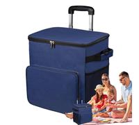 Refroidisseur à roulettes avec roues | Chariot de transport avec poignée - 35 litres - Densité isolée - Sac de voyage pour extérieur, camping